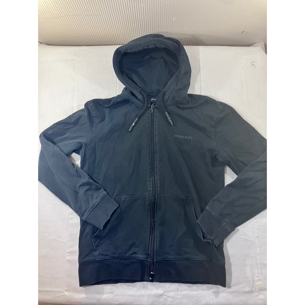Armani Jeans Mens Full Zip Hoodie Charcoal Gray Size M‎